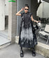 French Sleeve Print Dress